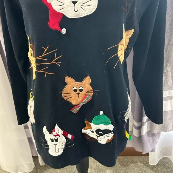 Vintage Holiday Cat Top - Picture 4 of 8